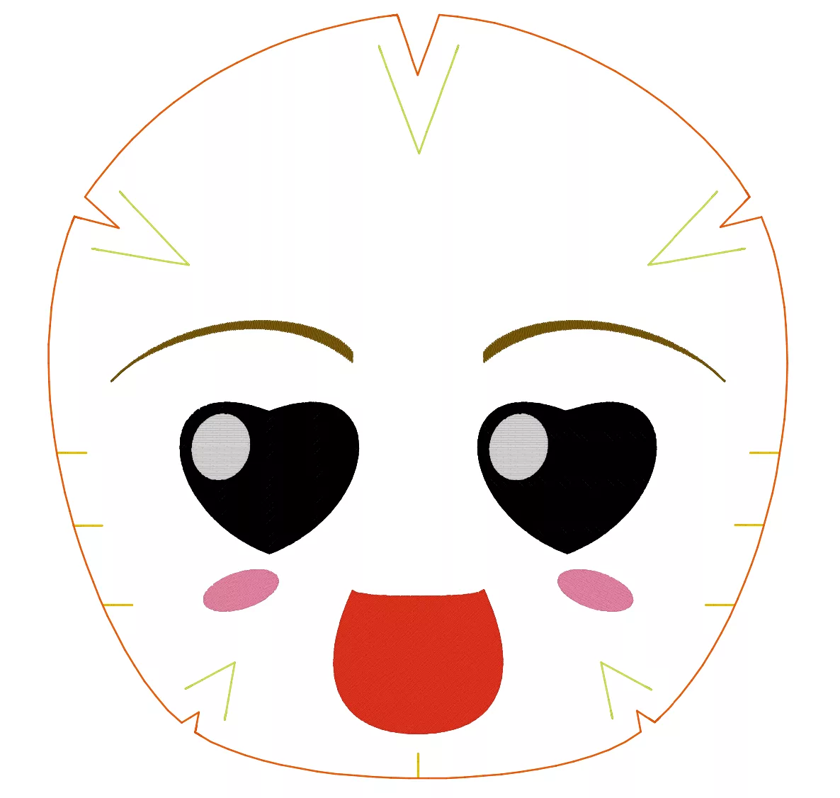 Chibi visage broderie machine